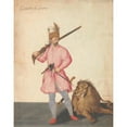 thumbnail image 2 of Jacopo Ligozzi 20x24 Gold Ornate Framed and Double Matted Museum Art Print Titled - A Janissary ‘Of War’ with a Lion (ca. 1577-80), 2 of 4