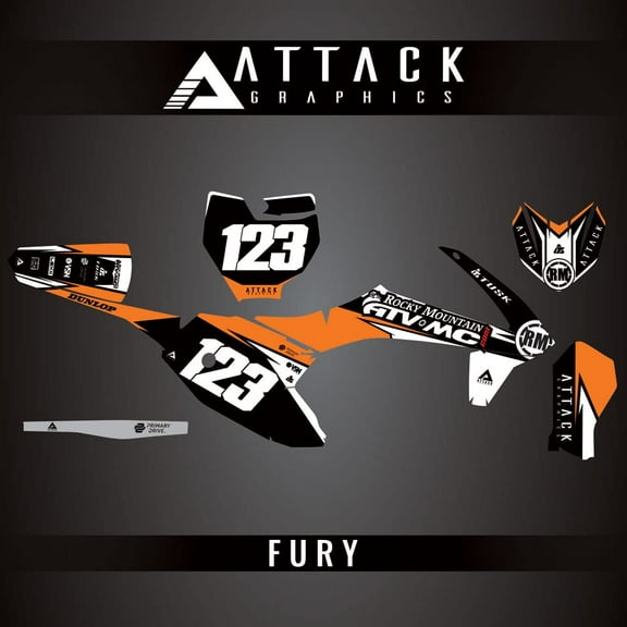 Attack Graphics Custom Fury Complete Bike Graphics Kit for KTM SX-E 5 2021