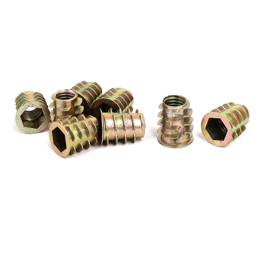 M10x20mm Interface Hex Socket Threaded Insert Nuts 8pcs for Wood