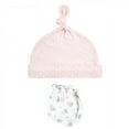 thumbnail image 4 of Hudson Baby Infant Girl Cotton Cap and Scratch Mitten Set, Pink Gray Floral, 0-6 Months, 4 of 6