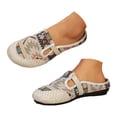 thumbnail image 5 of Rokment Women's Bohemian Ethnic Mules Dress Slides Sandals Beach Summer Vintage Casual Closed Toe Wedge Low Heels Comfortable Walking Half Slippers Clogs for Wide Width White Size 8, 5 of 6
