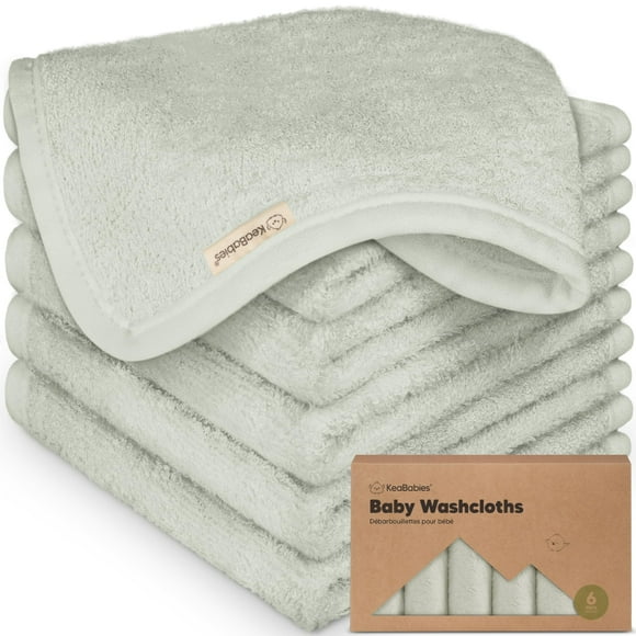 Paquete de 6 Toallitas para Bebé KeaBabies de Bambú Suave 25x25 cm