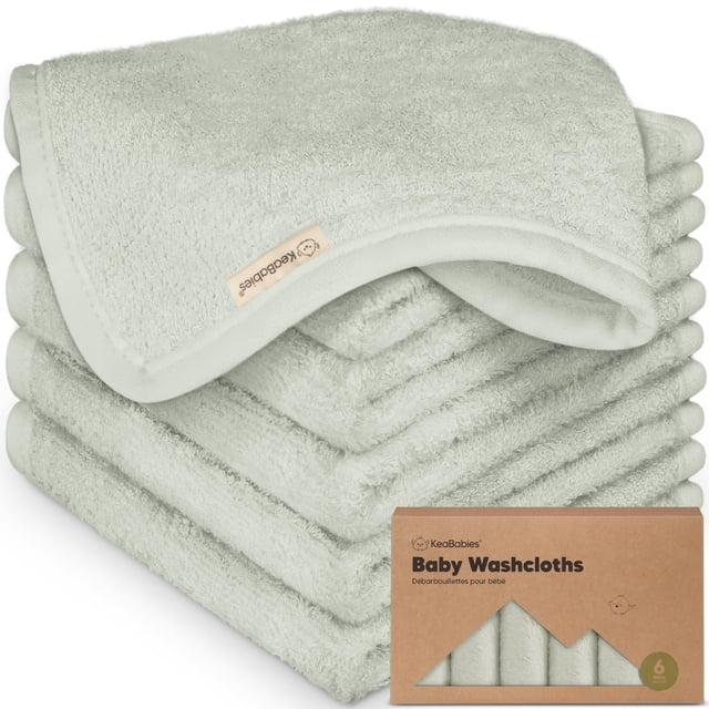 Paquete de 6 Toallitas para Bebé KeaBabies de Bambú Suave 25x25 cm