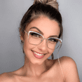 thumbnail image 1 of Montura de gafas de moda para mujer, lentes planas de color, montura de gafas con luz antiazul de Metal, 1 of 5