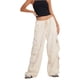 thumbnail image 3 of SAYOO Pantalones casuales para mujer, color sólido, ajuste holgado, cordón ajustable, pantalones cargo con múltiples bolsillos SAYOO Casual, 3 of 7