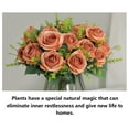 thumbnail image 3 of Lilgiuy Artificial Roses 6 Heads Silk Flower Roses with Stems Fake Rose Bouquet Gifts for Valentine's Day Home Office Parties Bridal Wedding Decoration, Coffee, 3 of 5