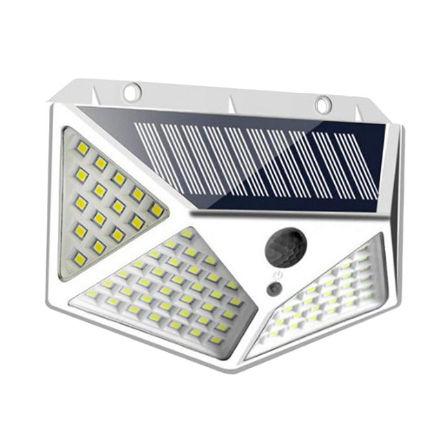 LUCES DE JARDÍN CON ENERGÍA SOLAR LÁMPARAS DE SEGURIDAD AL AIRE LIBRE PARA PATIO DE MONTAJE EN PARED/VALLA 100LED 1 pieza kusrkot Luz de pared exterior impermeable