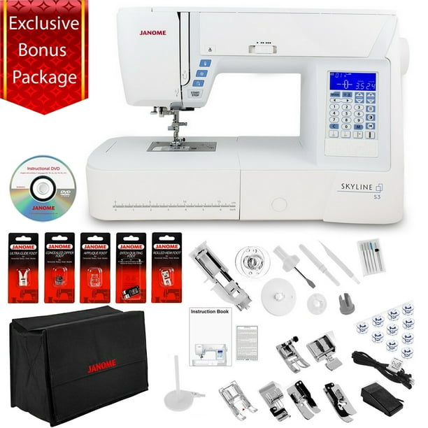 Janome Skyline S3 Sewing Machine w/ Bonus Package!