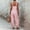 Pink, variant on Pumxq Women's Summer Jumpsuits Striped Wide Leg Overall Casual Straps Button Loose Maxi Rompers with Pockets Black L