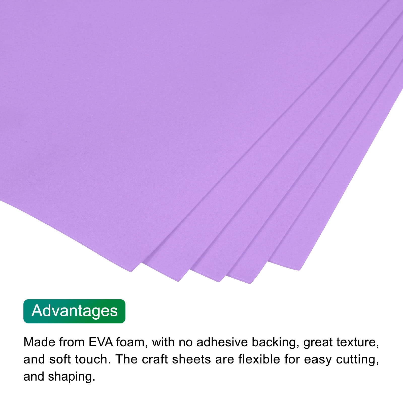 Uxcell EVA Foam Sheets Light Purple 35.4 Inch x 19.7 Inch 2mm Thick Crafts Foam EVA Sheets for Arts and Crafts 5Pcs