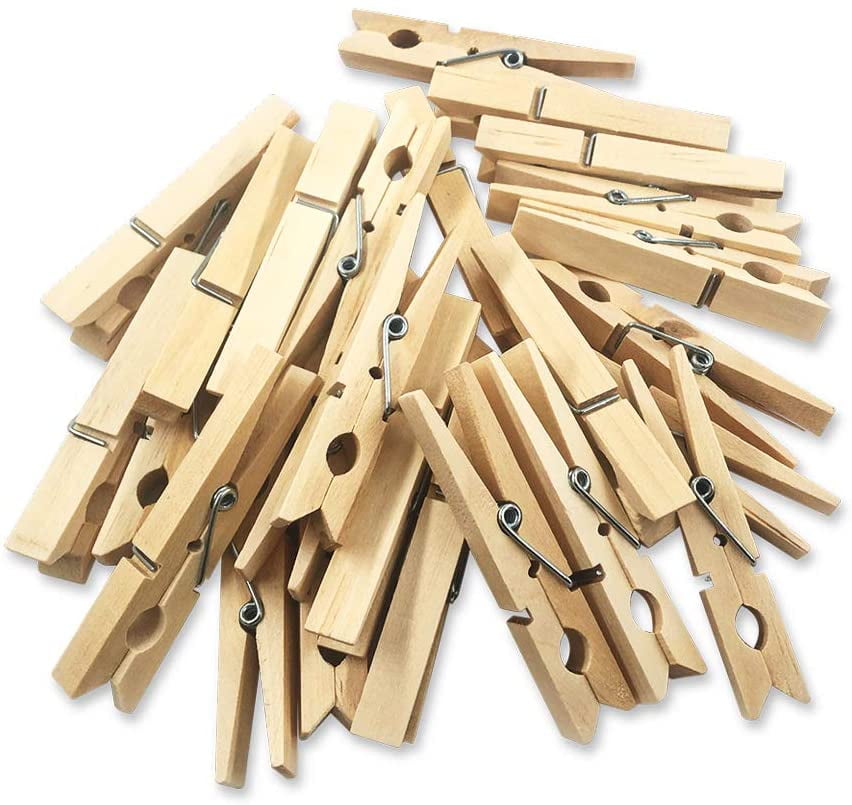 (Pack of 50) Wooden Clothespins about 27/8" Long