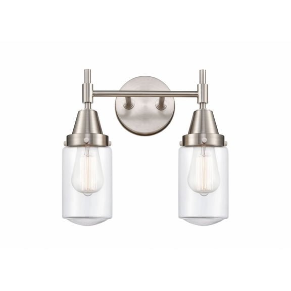 447-2W-SN-G312 Innovations Lighting Dover - 2 Light Bath Vanity-11.75 Inches Tall and 13.5 Inches Wide-Satin Nickel Finish-Clear Glass Color