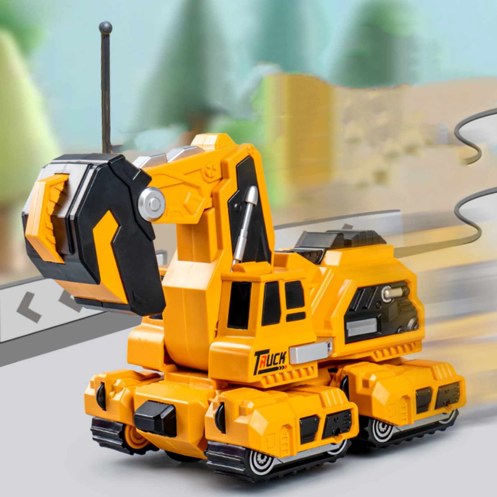 Partheme Novelty Toys 3 Counts Kids Crash Deformation Car Dinosaur Toy Excavator Model Toy Boy Gift Yellow Free Size