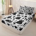 thumbnail image 3 of Manfei Spooky Black Cat Zipper Queen Comforter Set with Fitted Sheet and 2 Pillowcases, Wildflower Mushroom Zipper Bedding Set, Black Gray, Gray Reversible, 4-Piece, 3 of 7