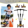 thumbnail image 5 of JoyStone Kick Scooter for Kids with LED Light Wheels & Music, 3 Adjustable Height Handlebars, Lean-to-Steer Technology, 3 Wheel Scooter for Toddlers Girls Boys Up to 110 Lbs, Black, 5 of 11