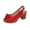 Shoes # Red, variant on Chunky Heel Sandals for Women Open Toe Slingback Peep Design Oversized 3D Floral Applique Adjustable Buckle Strap Dressy Evening Party Wedding Shoes