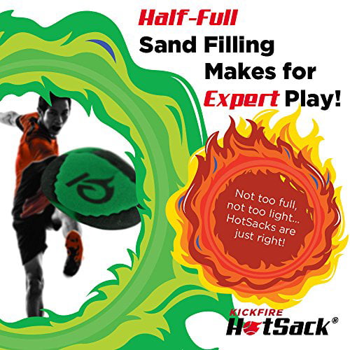 KickFire HotSacks Hacky Sack Sand Filled 8 Panel Leather FootbagBonus Video 