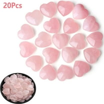 Tutuviw 20 Pcs 0.8" Amethyst Heart Healing Crystals Set,Love Shaped Polished Crystal,Natural Thumb Reiki Healing Stones Gemstone for Balancing Meditation,Mothers Day Gifts for Mom (Pink)