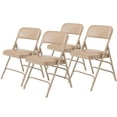 thumbnail image 1 of Pemberly Row Chaise Pliante en Vinyle Premium 29,5 Pouces Beige (Ensemble de 4), 1 of 6