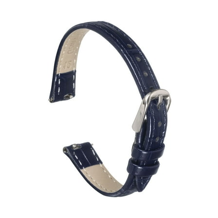 Uxcell Quick Release Leather Watch Band 12mm Embossed Pattern Leather Watch Strap Replacement for Men Women, Dark Blue