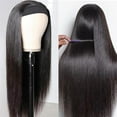 thumbnail image 2 of Peluca con diadema Olimaruly, pelo humano, 50 cm, corto y liso, 2 of 7
