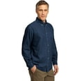 thumbnail image 2 of Port & Company Long Sleeve Denim Shirt, Ink Blue L, 2 of 6