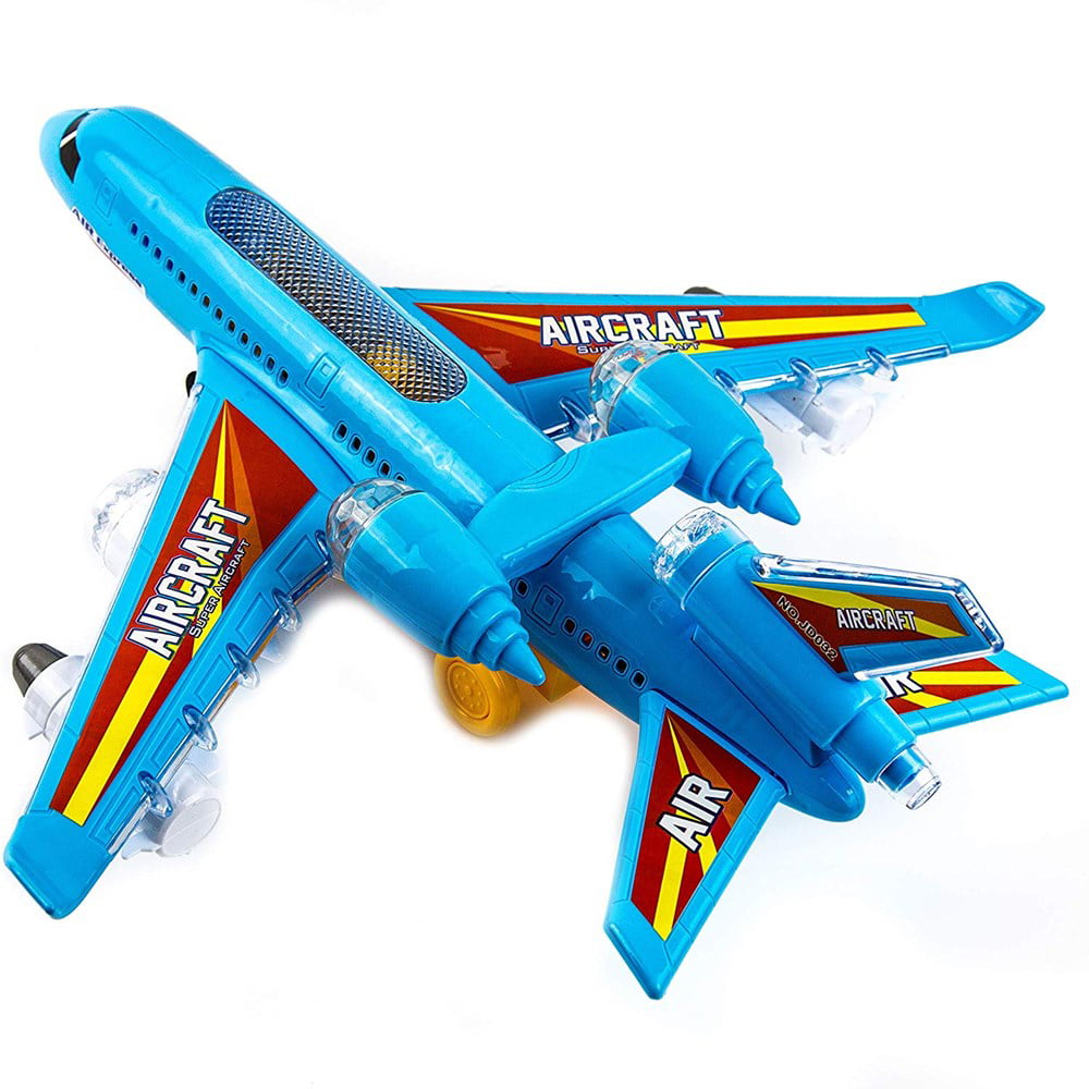 1pc Airplane Toys Shiny Large Bump Funny Passenger Plane Puzzle Toy for Toddlers 