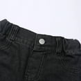 thumbnail image 5 of Tfken Jeans Shorts For Girls Kids Fashion Ripped Elastic Waist Skinny Black Denim Shorts Size 1-2 Years, 5 of 7