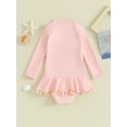 thumbnail image 5 of Baby Girl Swimsuits Summer Solid Color Zipper Long Sleeves Jumpsuit for Toddler Bathing Suits Beachwear, 5 of 10