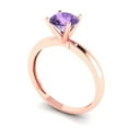 thumbnail image 2 of 1 ctw Solitaire Anniversary Ring for Women | Round Cut Simulated Alexandrite | Hyperallergenic Solid 18K Rose Gold, 2 of 5