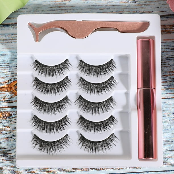 Pestañas Postizas Con Imán Líquido, Delineador De Ojos Líquido Magnético, Pinzas, Juego De Herramientas De Maquillaje Para Pestañas #051