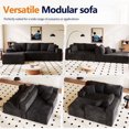 thumbnail image 2 of Nkurdsu 96" Modular Sectional Sofa, Boneless L-Shaped Cloud Couch, No Assembly Required, Modern Corduroy Sofa for Living Room, Black (Left Facing Chaise), 2 of 8