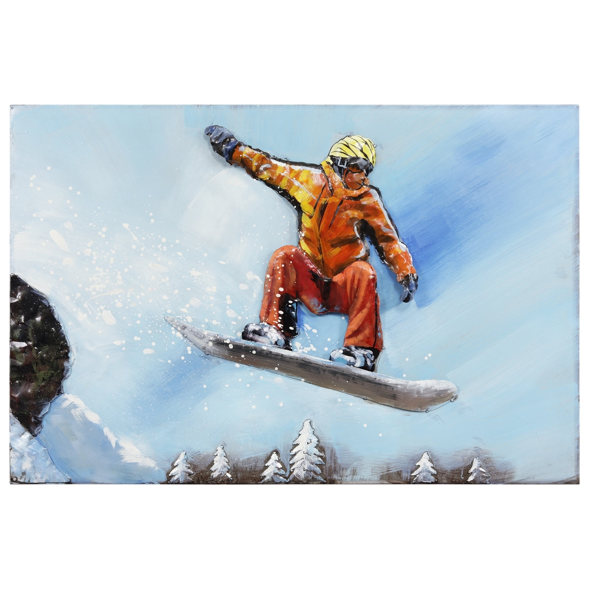 Empire Art Direct  32 x 48 in. Skateboarding Hand Painted Primo Mixed Media Iron Wall Sculpture 3D Metal Wall Art
