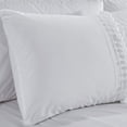 thumbnail image 3 of Chezmoi Collection 7-Piece Graceful White Floral Chenille Pom Pom Embroidery Comforter Set, King, 3 of 8