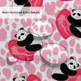thumbnail image 6 of Cute Panda Heart Shower Curtain with Pink Leopard Cheetah Design, Valentine Romantic Heart Fun Bathtub Curtain, Modern Chic Cloth Fabric Bathroom Decor Set with Hooks 72 x 72 Inch, 6 of 6