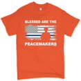 thumbnail image 1 of Tee Hunt Blessed are The Peacemakers T-Shirt Thin Line Police Officers Men's Tee, Orange, X-Large, 1 of 5