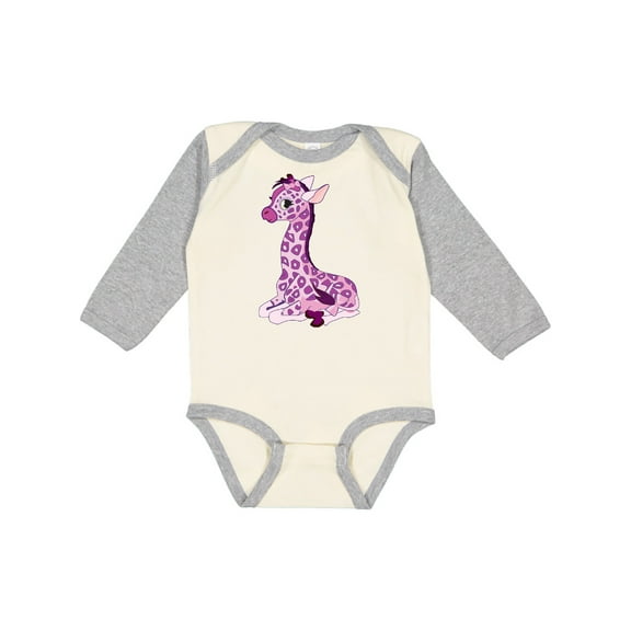 Inktastic Girl Giraffe Boys or Girls Long Sleeve Baby Bodysuit