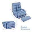 thumbnail image 3 of Gymax Folding Floor Chair Adjustable Armchair Chaise Lounge Chair Lazy Sofa Blue, 3 of 10