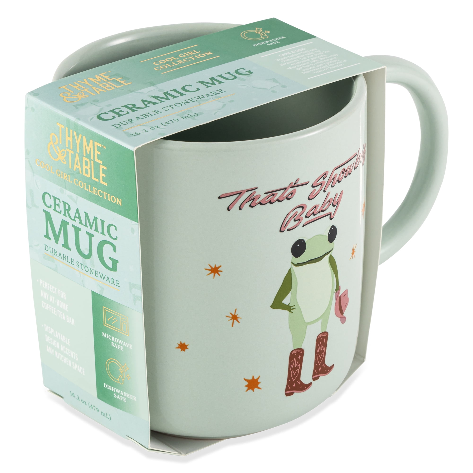 Thyme & Table 16.2 fl oz That's Showbiz Baby Frog in Boots Stoneware Mug