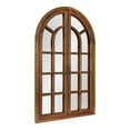 thumbnail image 1 of Kate and Laurel Boldmere Rustic Windowpane Arch Mirror, 28 x 44, Rustic Brown, Farmhouse Window Mirror for Wall, 1 of 10