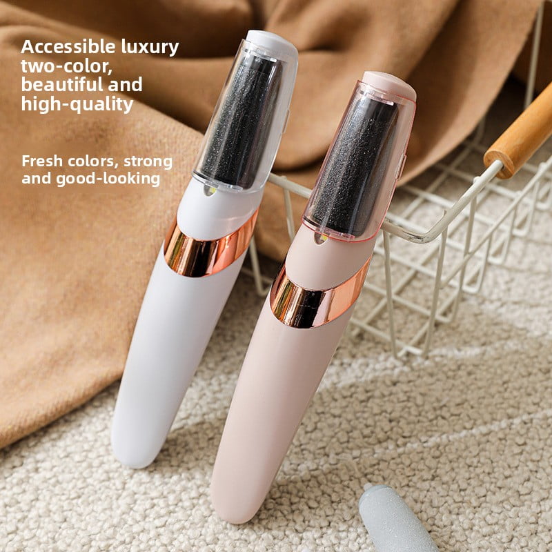Electric foot grinder, callus trimmer, exfoliating machine, LED lamp auxiliary design, two scrubbing heads.