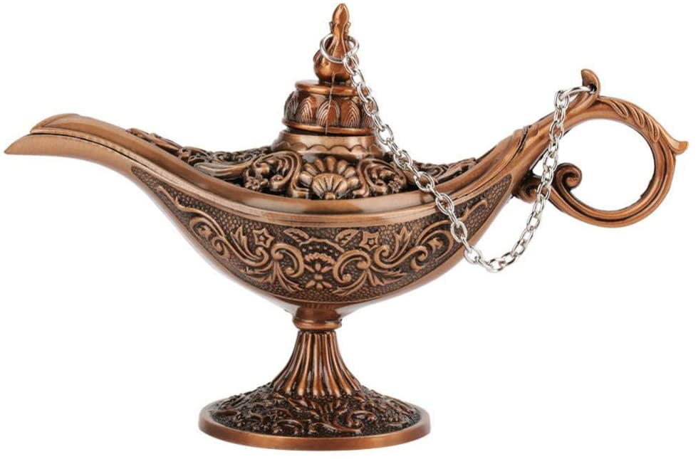 Rare Legend Brass Bronze Aladdin Magic Genie Light Wishing Lamp Pot Collection 