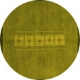 thumbnail image 1 of Ahgly Company Machine Washable Indoor Round Abstract Yellow Modern Area Rugs, 4' Round, 1 of 4