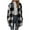 Black, variant on IROINNID Women's Shacket Coat Long Sleeve Plaid Turndown Lapel Outwear, Comfy Regular Plaid Bubble Down Plush Plaid Coat