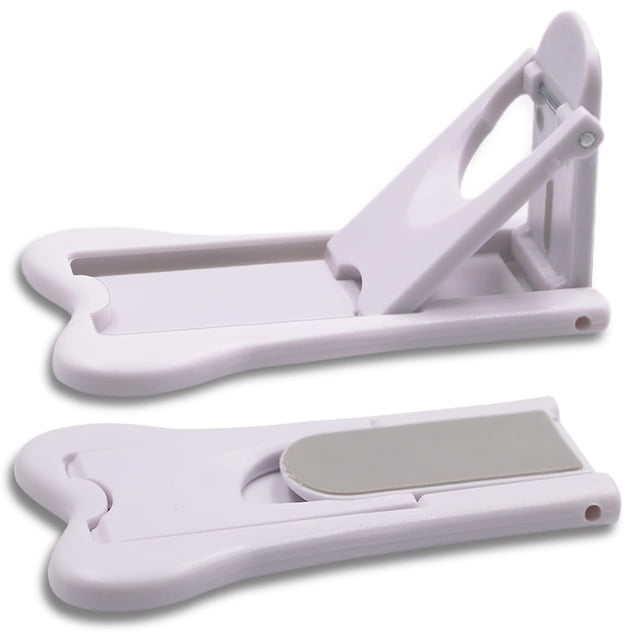Cerradura de puerta corredera para seguridad infantil, topes de ventana para ventanas verticales, cerradura de puerta corrediza de patio a prueba de bebés (paquete de 4)