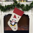 thumbnail image 3 of BadPiggies Christmas Stockings Hanging Ornament, 18.5" Large Size Santa Snowman Deer Penguin Non-woven Xmas Character Fireplace Stockings Decorations (Penguin), 3 of 7