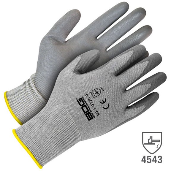 99-1-9770-10 Grey 18G Seamless Knit HPPE Cut Level 5 w/ Grey PU Palm, Size 10 (Pack of 120)