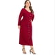 thumbnail image 2 of Vestido informal ajustado con escote en V y botones a presión para mujer, 2 of 6