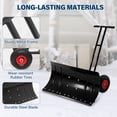 thumbnail image 6 of INTER HUT 29.1" Heavy Duty Snow Shovel with Wheels, Dual Rod Snow Pusher with Adjustable Angle & Height Ergonomic Handle, 6 of 10