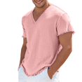 thumbnail image 4 of ZHOGXU Fashion Loose Fit V Neck Short Sleeve Lightweight Men's T Shirts Comfortable Everyday Wear, 4 of 4